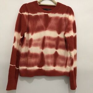 360 Sweater Italian Yarn Tie-Dye Crewneck Sweater - Rust and Cream Size M